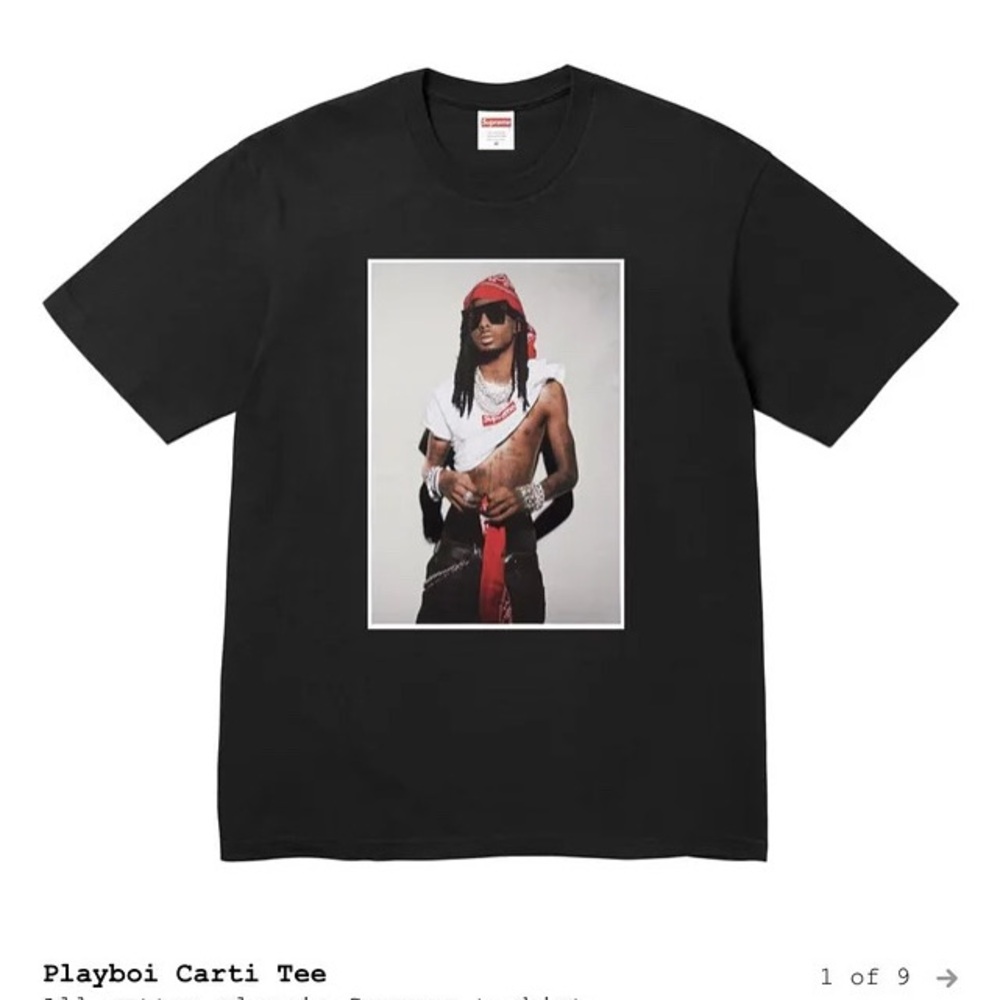 Supreme X PlayBoi Carti T-Shirt Black Size Small (Rare Size)